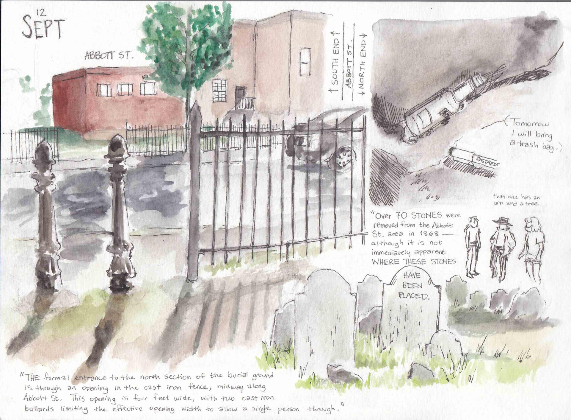 Abbott's Black Cherry - Linocut with Watercolor, 2021