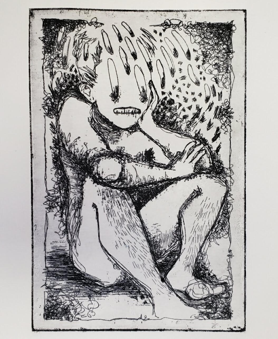 fear of self, etching, 2021